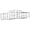 vidaXL Gabione mit Hochbogen 200x50x40/60 cm Verzinktes Eisen