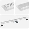 vidaXL Duschabfluss mit Liniendesign Silber 100 cm Edelstahl 304
