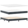 vidaXL Boxspringbett mit Matratze Dunkelgrau 200 x 200 cm Samt