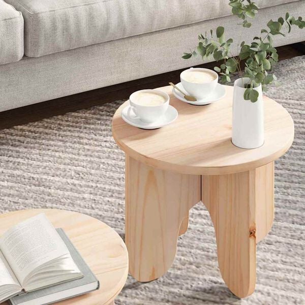 vidaXL Couchtisch 2 pcs Natur Massivholz Kiefer