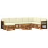 vidaXL Outdoor-Sofagarnitur 7 Stk. Natur und Creme