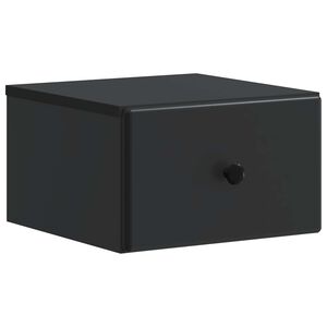 vidaXL Wandmontierter Nachttisch Schwarz 34,5 x 33 x 20 cm