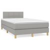 vidaXL Boxspringbett mit Matratze & LED Hellgrau 120x190 cm Stoff