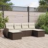 vidaXL 6-tlg. Garten-Sofagarnitur mit Kissen Braun Poly Rattan