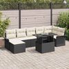 vidaXL Sofa Set mit Kissen 8 pcs Schwarz Poly-Rattan