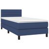 vidaXL Boxspringbett mit Matratze Blau 90x190 cm Stoff