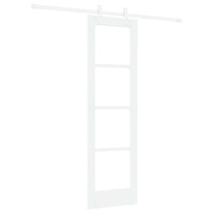 vidaXL Schiebet&uuml;r Wei&szlig; 61 x 198,5 cm Massivholz Kiefer und Glas