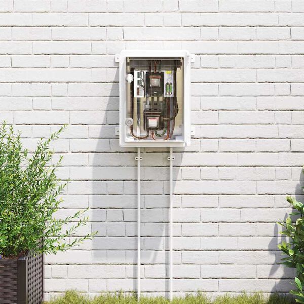 vidaXL Steuerungsschrank Grau 30 x 19,5 x 40 cm ABS Kunststoff