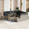 vidaXL Gartensofa-set mit Kissen 9 pcs Hellgrau Poly-Rattan