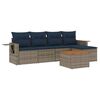 vidaXL 6-teiliges Gartensofa-Set mit Kissen, grau, Polyrattan
