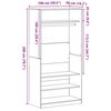 vidaXL Kleiderschrank mit Regal Schwarz Eichen-Optik 100 x 50 x 200 cm