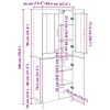 vidaXL Highboard Altholz 69,5 x 34 x 180 cm Engineered Wood und Glas