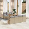 vidaXL Garten-Sofa-Set mit Speicher 8 pcs Beige Poly Rattan