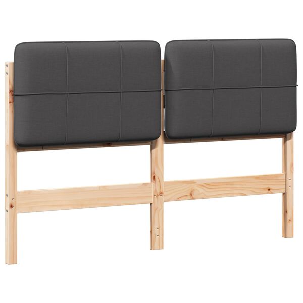 vidaXL Gepolstertes Kopfteil mit Kopfteil Braun und Dunkelgrau 140 cm