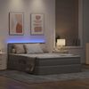 vidaXL Bett mit Stauraum und LED mit Matratze Taupe 140 x 190 cm Stoff