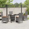 vidaXL Garten Essgruppe mit Kissen 5 pcs Grau Poly-Rattan