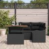 vidaXL Gartensofa-set mit Kissen 5 pcs Schwarz Poly-Rattan