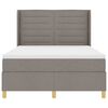 vidaXL Boxspringbett mit Matratze Taupe 140 x 200 cm Stoff