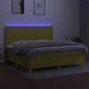 vidaXL Boxspringbett mit Matratze & LED Gr&uuml;n 200x200 cm Stoff