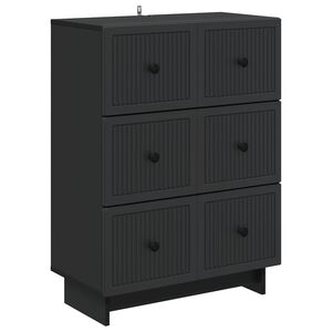 vidaXL Schubladenschrank Schwarz 66 x 34,5 x 90 cm Holzwerkstoff