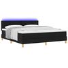 vidaXL LED Boxspringbett mit Matratze Schwarz 180 x 200 cm Stoff