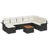 vidaXL Garten-Sofa-Set mit Kissen 9 pcs Schwarz Poly Rattan