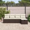 vidaXL Gartensofa-set mit Kissen 5 pcs Braun und Creme Poly-Rattan