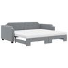 vidaXL Tagesbett Ausziehbar mit Matratze Hellgrau 90x190 cm Stoff