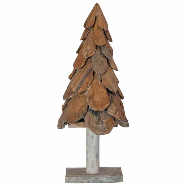 vidaXL Weihnachtsbaum mit St&auml;nder Braun 90 cm Massivholz Teak