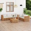 vidaXL 6-tlg. Garten-Lounge-Set mit Creme Kissen Massivholz Teak