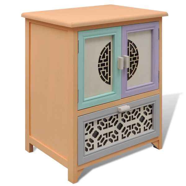 vidaXL Seitenschrank Mehrfarbig 46 x 34 x 55,5 cm Paulownia-Holz