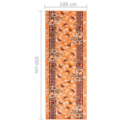 vidaXL Teppichläufer BCF Terrakottarot 100x350 cm