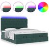 vidaXL Ottoman-Bett mit Matratzen & LEDs Dunkelgr&uuml;n 200x200 cm Samt