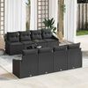 vidaXL Sofa Set mit Kissen mit Speicher 7 pcs Schwarz Poly-Rattan