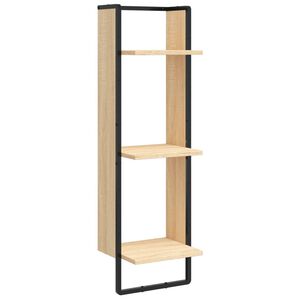 vidaXL Wandregal 3 F&auml;cher Sonoma-Eiche 30x25x100 cm Holzwerkstoff