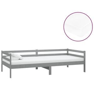 vidaXL Tagesbett mit Matratze 90x200 cm Grau Kiefer Massivholz