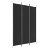 vidaXL 3-tlg. Paravent Schwarz 150x220 cm Stoff
