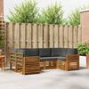 vidaXL Ecksofa Set 6 pcs Natur und Anthrazit Massivholz Akazie