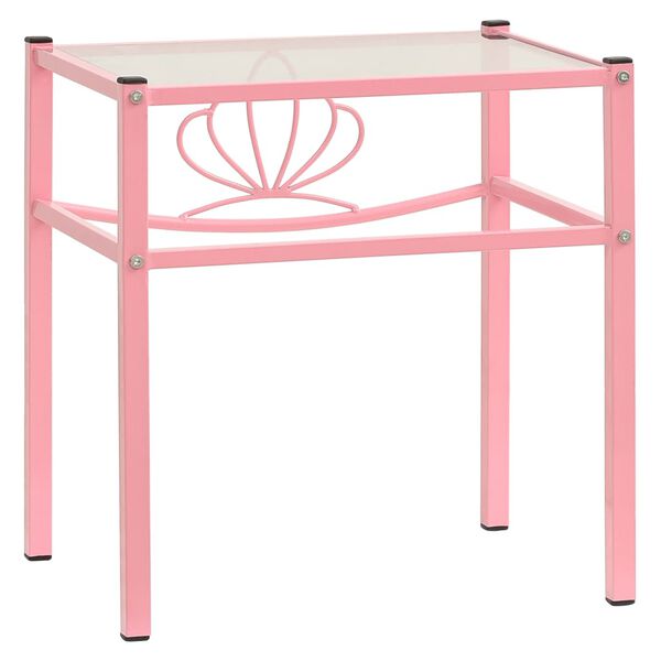 vidaXL Nachttische 2 Stk. Rosa Transparent Metall und Glas