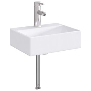 vidaXL Waschbecken mit Wasserhahn und Abfluss Chrom