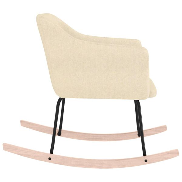 vidaXL Schaukelstuhl Creme Stoff