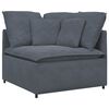 vidaXL Modulares Sofa mit Fußhocker Kissen Samt Dunkelgrau