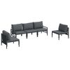 vidaXL Gartensofa-set 5 Stk. Schwarz Stahl