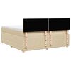 vidaXL Boxspringbett mit Matratze Creme 200x200 cm Stoff