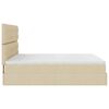 vidaXL Ottoman-Bett mit Matratze & LEDs Creme 180x200 cm Stoff