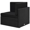 vidaXL 6-tlg. Garten-Lounge-Set mit Kissen Schwarz Poly Rattan