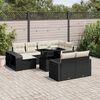 vidaXL 11-tlg. Garten-Sofagarnitur mit Kissen Schwarz Poly Rattan