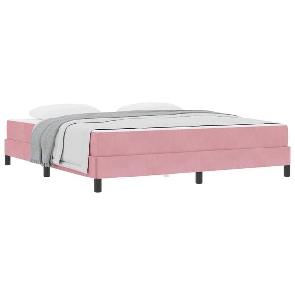 vidaXL Boxspringbett mit Matratze Rosa 180 x 220 cm Stoff
