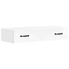 vidaXL Wandmontierter Beistelltisch Hochglanz Wei&szlig; 87,5 x 34,5 x 17 cm