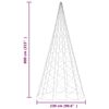 vidaXL LED-Weihnachtsbaum f&uuml;r Fahnenmast Warmwei&szlig; 3000 LEDs 800 cm